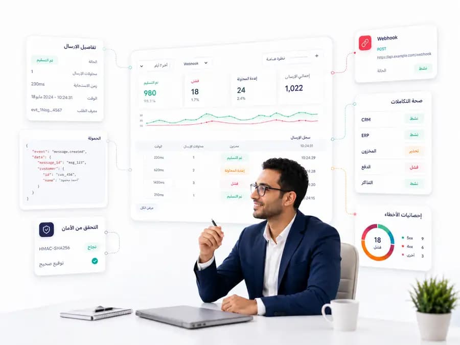 Webhook and integration settings inside Taly: Delivery monitoring